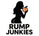 Silhouette of a person holding an apple with 'RUMP JUNKIES' text on a beige background